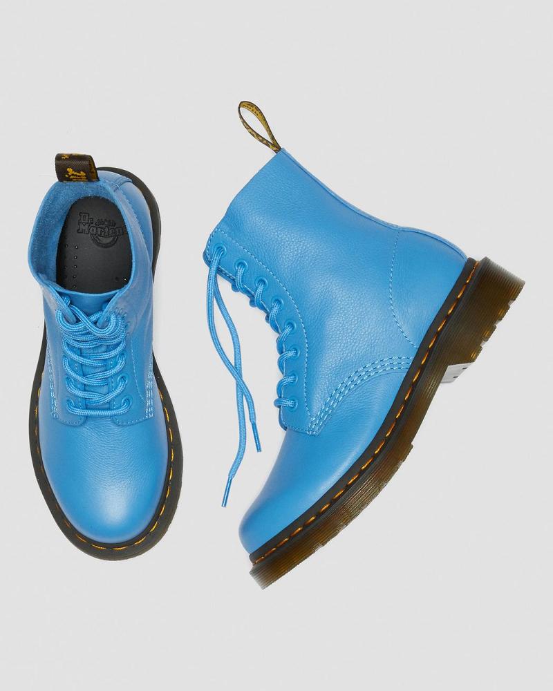 Blue Women's Dr Martens 1460 Pascal Virginia Leather Ankle Boots | CA 15BEX